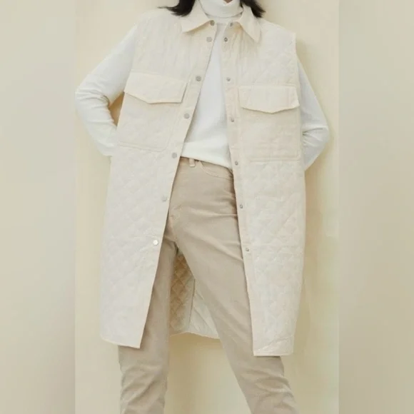 Fun & Stylish H&M Long Khaki Vest, 4 Pockets, Snaps, XL Oversized - Picture 7 of 7